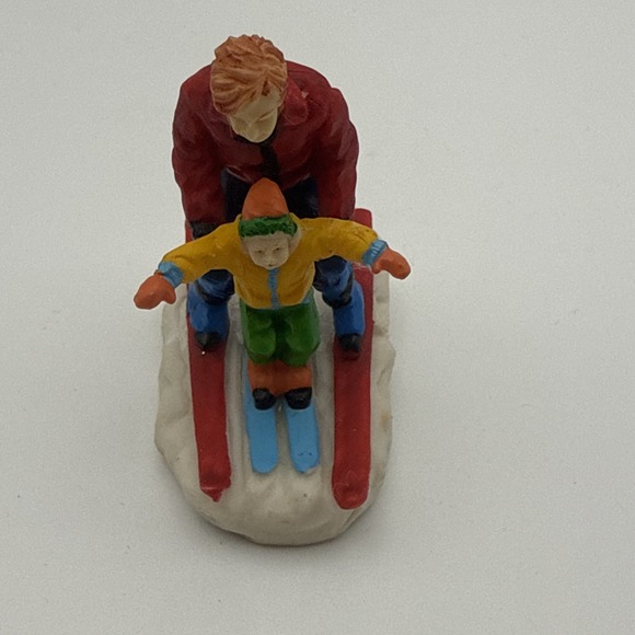 Lemax Christmas Village Accessories Lot Of 8 Santa, Sledding, Snowman Winter - Picture 8 of 14